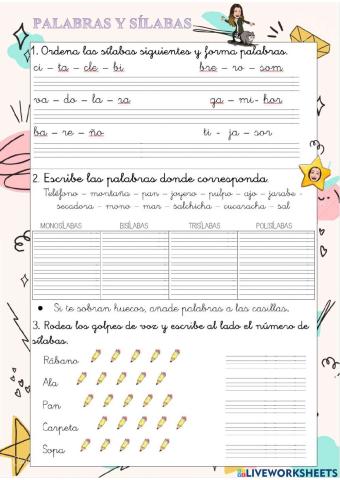 Sílabas y palabras