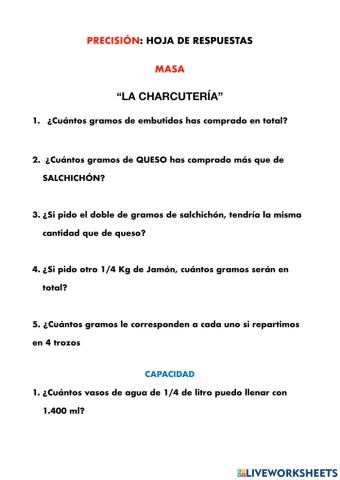 Precisión masa y capacidad