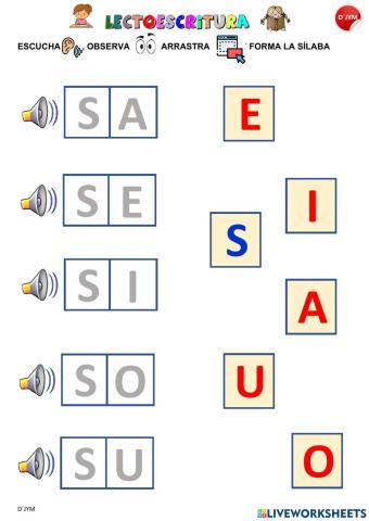 Sílabas sa se si so su