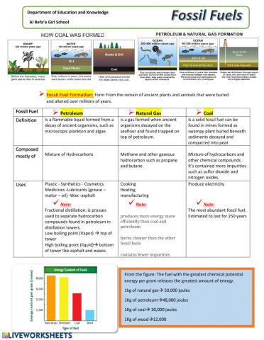 fossil fuel lesson 1 review