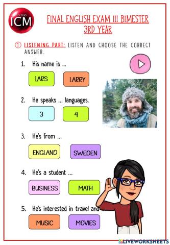 Final english exam IIIB 