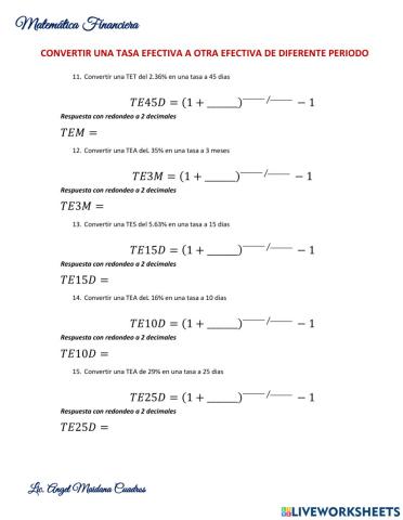 Conversión de Tasas Efectivas 3