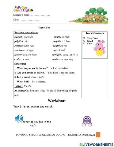 Level C5 - Review (sea animals)
