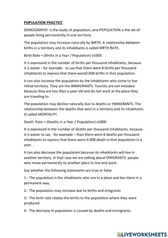 Practice on demography