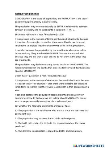 Practice on demography