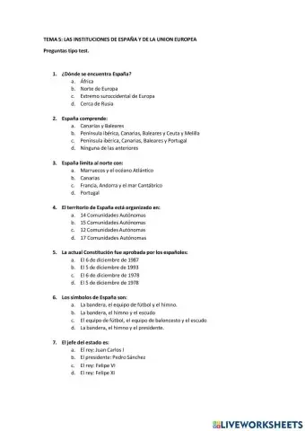 Ciencias Sociales practicar examen