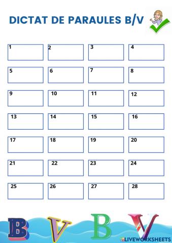 Dictat de paraules B-V