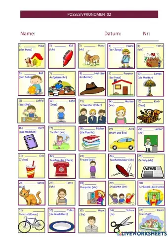 Possessivpronomen 02