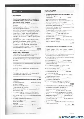 Outcomes Upper-Intermediate Unit 2 Test