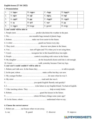 Group 4 - Can could will be able to