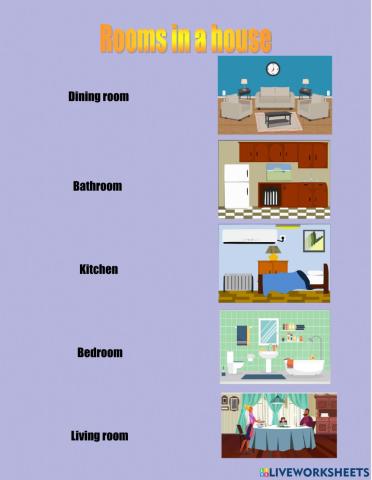 Rooms in a house