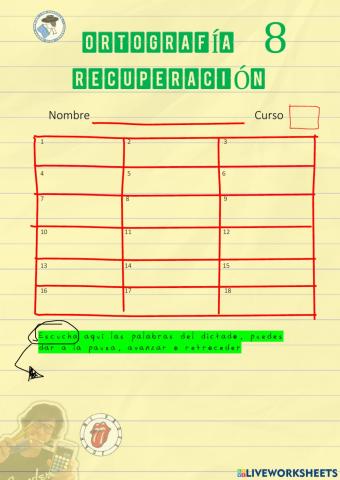 Ortografía de recuperación 8