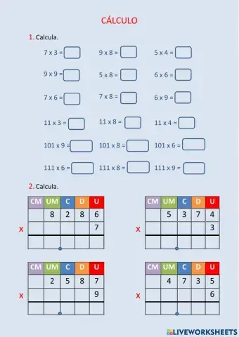 Cálculo y operaciones