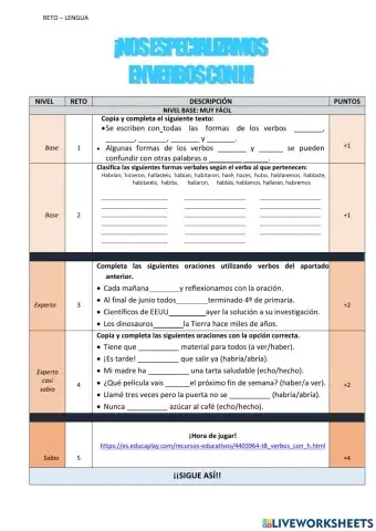 Nos especializamos en verbos con h