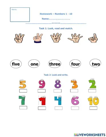 Review - numbers 1-10