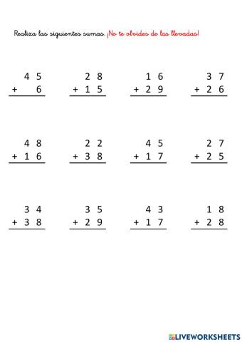 Sumas con llevadas 3
