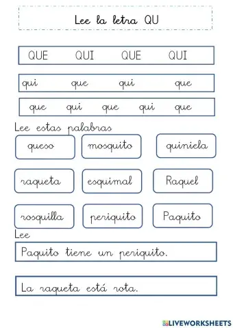 Lectura letra qu