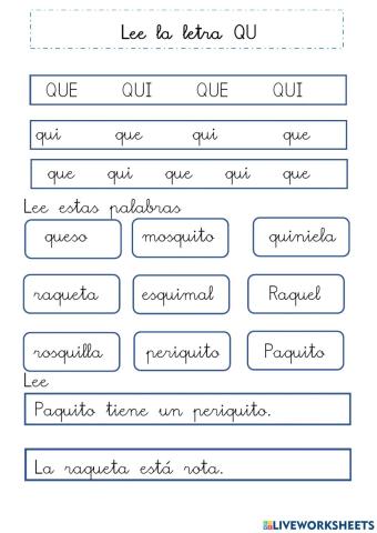 Lectura letra qu