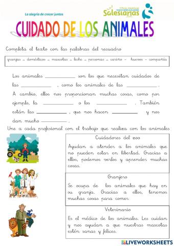 Cuidado de los animales