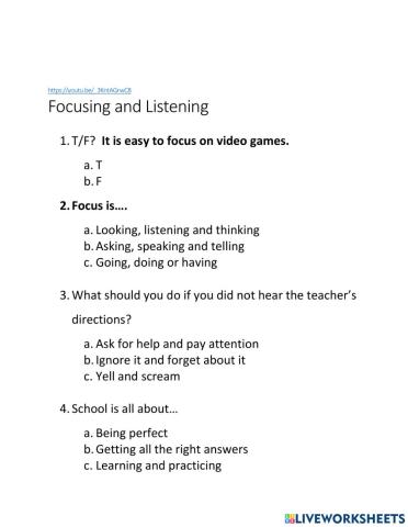 Focusing and Listening