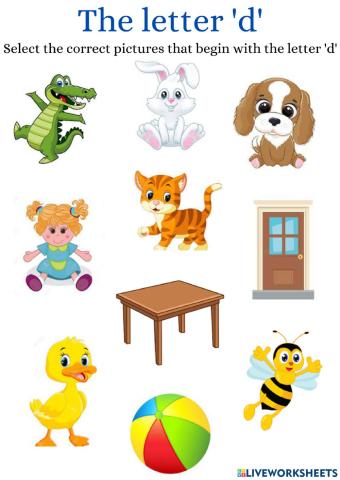 Identifying words with the letter 'd'