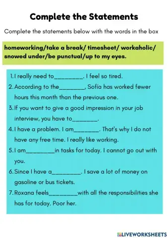 Vocabulary about work