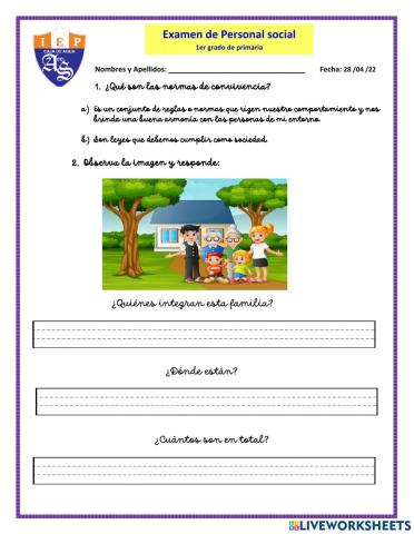 Examen personal social