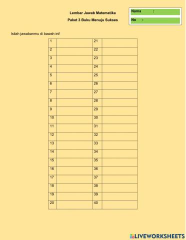 LJ Menuju Sukses Paket 3 Matematika