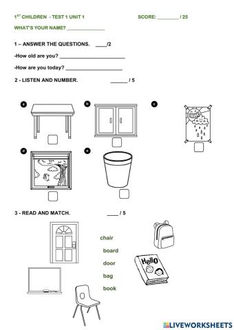 1st children -  test 1 - unit 1
