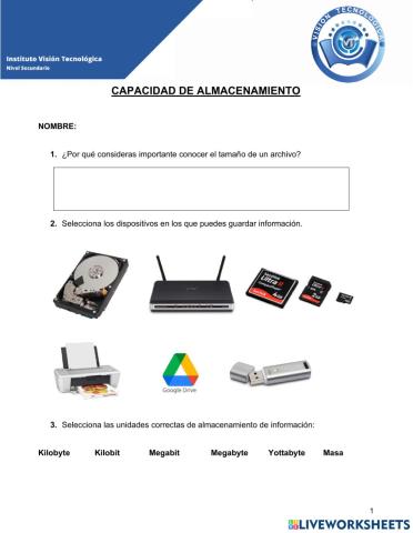 Capacidad de Almacenamiento