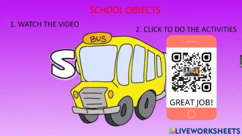School objects (Activity 2 - Classroom 1 - Vocabulary - Shoot out)