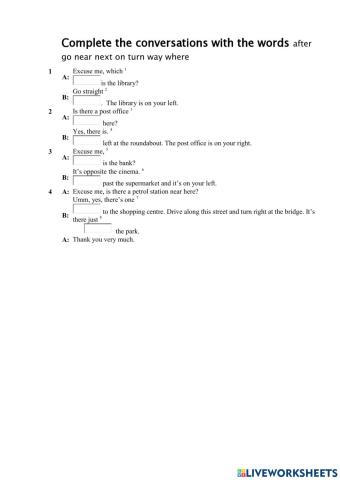 Prepositions of place and movement