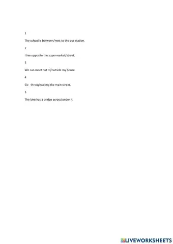 Prepositions of place and movement