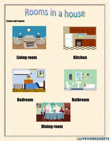 Rooms in a house