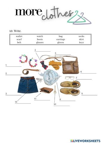 Clothes and accessories vocabulary