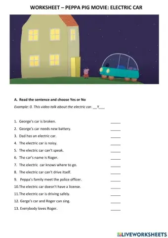 The electric car - peppa pig