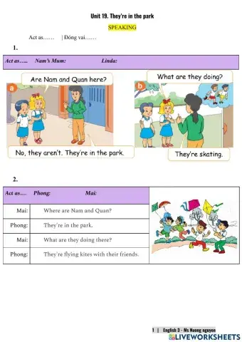 E3U19 (speaking) They're in the park -nuongnguyen