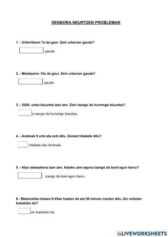 Denbora neurtzeko problemak