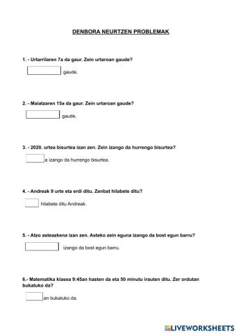 Denbora neurtzeko problemak