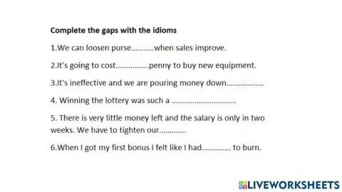 Spending money idioms