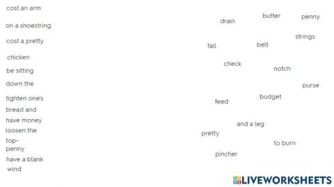 Money spending idioms voc check