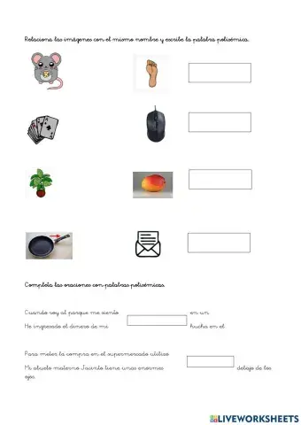 Palabras polisémicas con sílabas trabadas