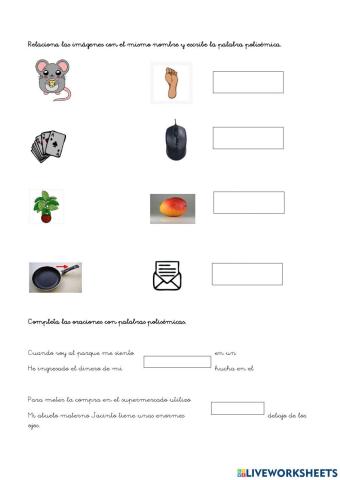 Palabras polisémicas con sílabas trabadas