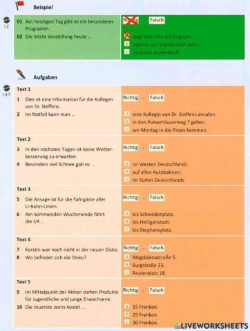 Werkstatt B1 Modelltest 1 Hören Teil 1