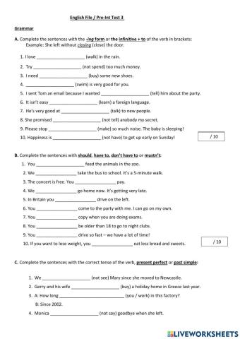 Pre-int. Third Term TEST