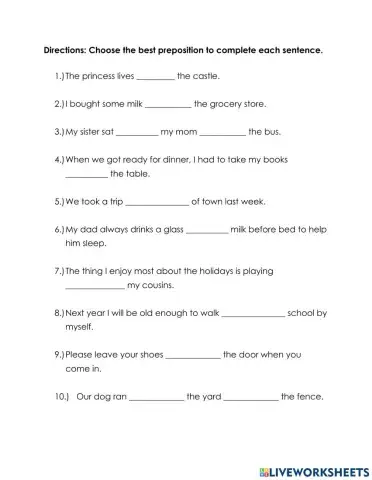 Preposition Graded Assignment