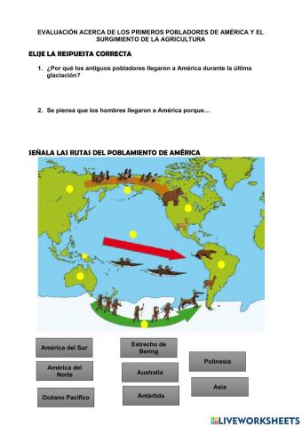 Evaluación de Primeros Pobladores de América hasta los inicios de la Agricultura