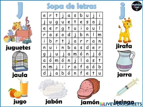 Sopa de letras J