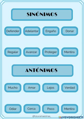 Sinónimos y antónimos