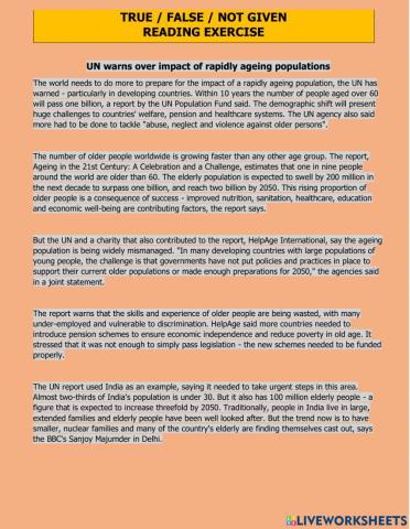 Reading comprehension